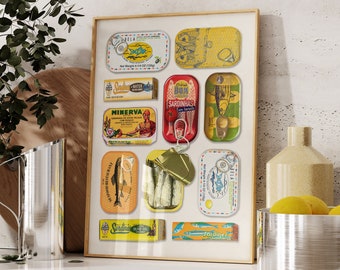 Vintage Sardines Print: Retro Kitchen Wall Art (Digital Download)