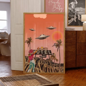 Cosmic Cowgirl Art Print: Retro Western Collage (Digital Download)