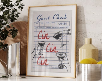 Cin Cin Cocktail Print: Vintage Bar Cart Decor (Digital Download)