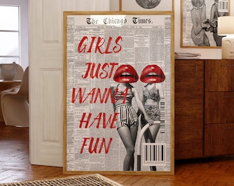 Trendy Newspaper Print: Retro Headline Wall Art (Digital Download)