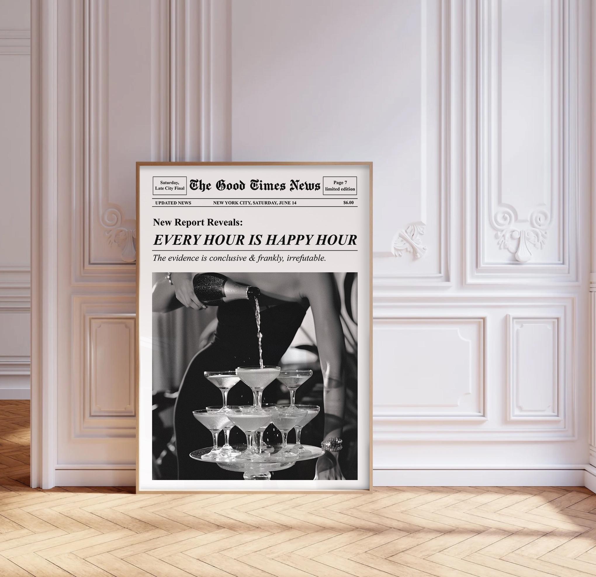 Stampe artistiche da parete con carrelli bar retrò: tema cocktail (download digitale) - Italia