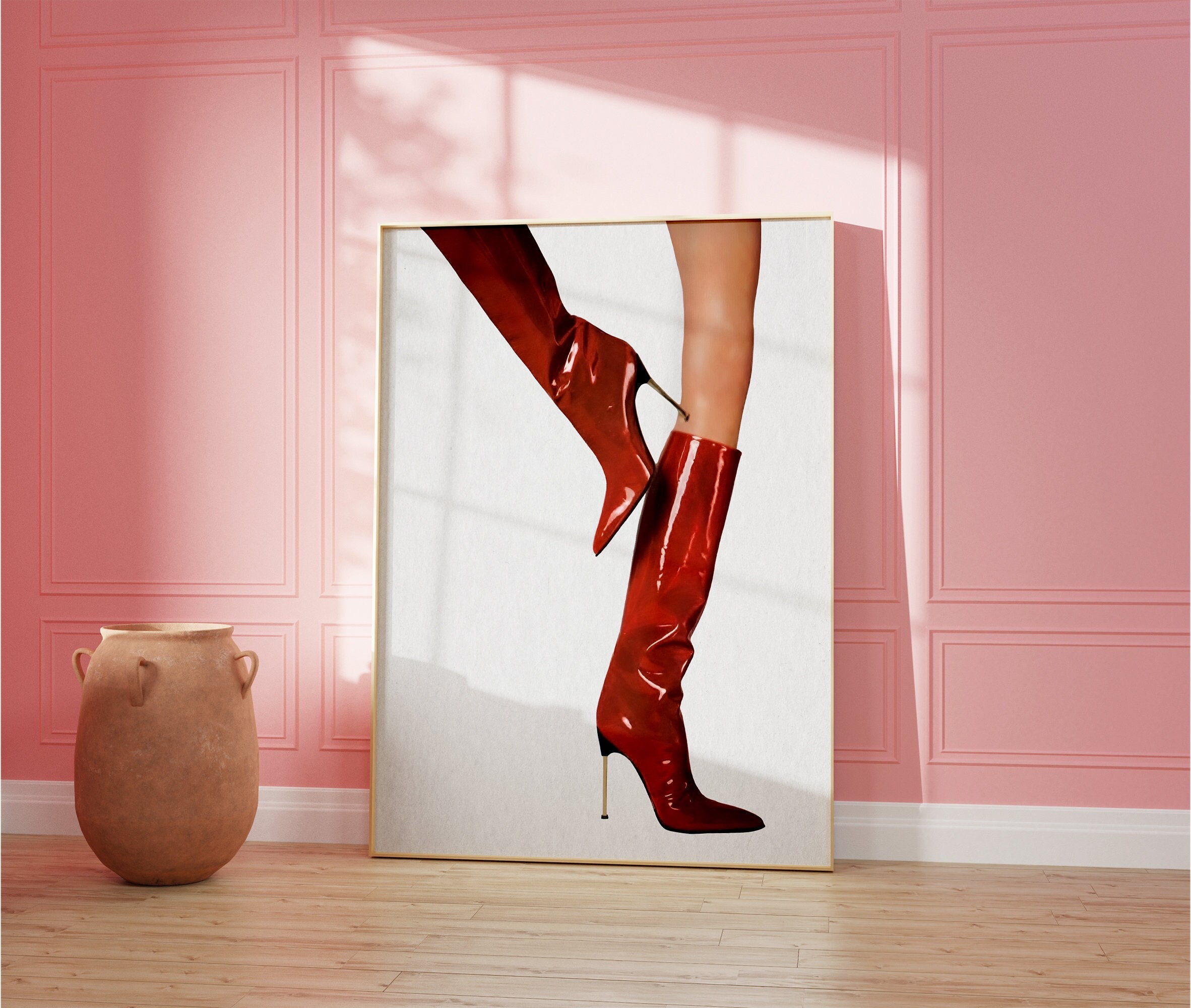 Red Heel Boots Etsy Canada