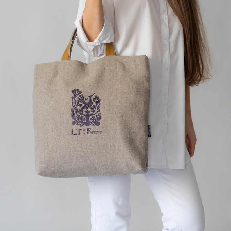 LT: identity natural linen bag for women