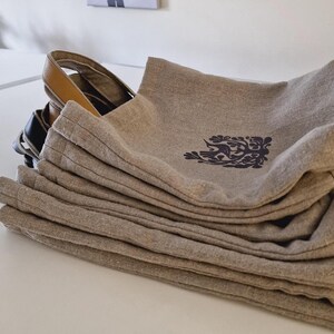 Natural linen bags made in Lithuania with embroidery