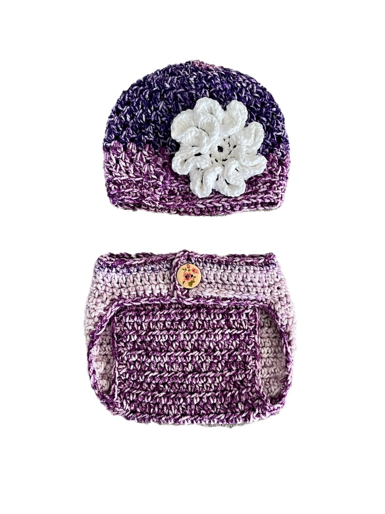 Purple Baby Hat Gift Set Crochet Etsy