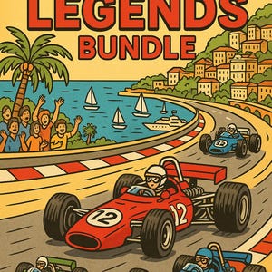 Racing Legends Printable Coloring Pack Bundle