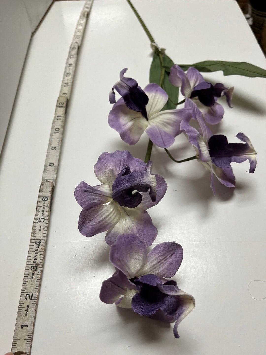 2 Dozen Lavender Fabric Orchid Flowers Etsy