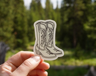 Cowgirl Boots - Vinyl Sticker - Waterproof Western Cowboy Sticker - Rodeo - Cowboy - Ranch