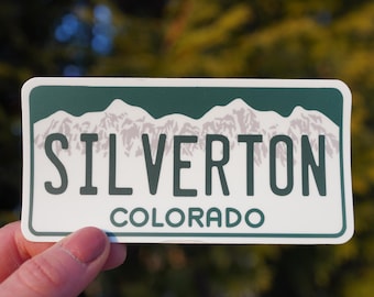 Calcomanía para matrícula de Silverton, Colorado: Calcomanía de vinilo impermeable