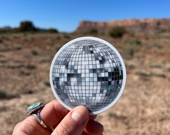 Disco Ball - Vinyl Sticker - Retro Groovy Waterproof Sticker - Hippie - Disco Cowgirl - Rave