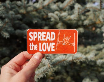 Spread the Love Skiing Sticker - Waterproof Vinyl Ski Trick Decal