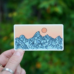 Grand Tetons - Vinyl Aufkleber - Wasserfester Nationalpark Aufkleber - Jackson Hole - Wyoming - Ski fahren - Snowboarden - Wandern - Backpacking
