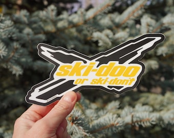 Sticker Ski-Doo of Ski-Don't – grappige sticker slee sneeuwscooter – Parodie Ski-Doo-logo – cadeau slee – Polaris Sled Touring-vinyl