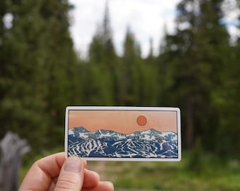 Breckenridge Mountains - Vinyl Sticker - Waterproof Ski Resort Sticker - Colorado Skiing - Rocky Mountains - Snowboarding