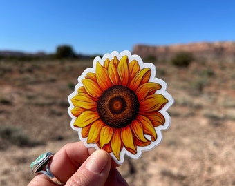Mountain Sunflower - Vinyl Sticker - Waterproof Retro Flower Sticker Design - Wildflower State Flowers - Hippie - Farm Sticker
