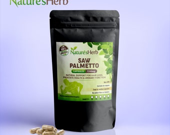 Capsule di Saw Palmetto 7200 mg Prostata Infezioni del tratto urinario Perdita di capelli Vegano Consegna RAPIDA