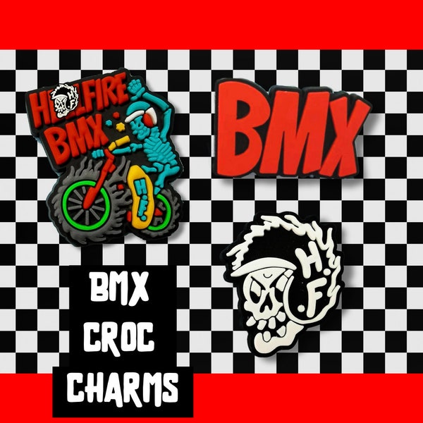 BMX, Skulls & Skull Riding a BMX Bike Croc Charms