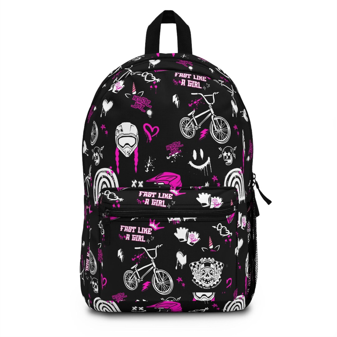 Hellfire BMX Backpack: Fast Like a Girl Design, School Travel Daypack ...