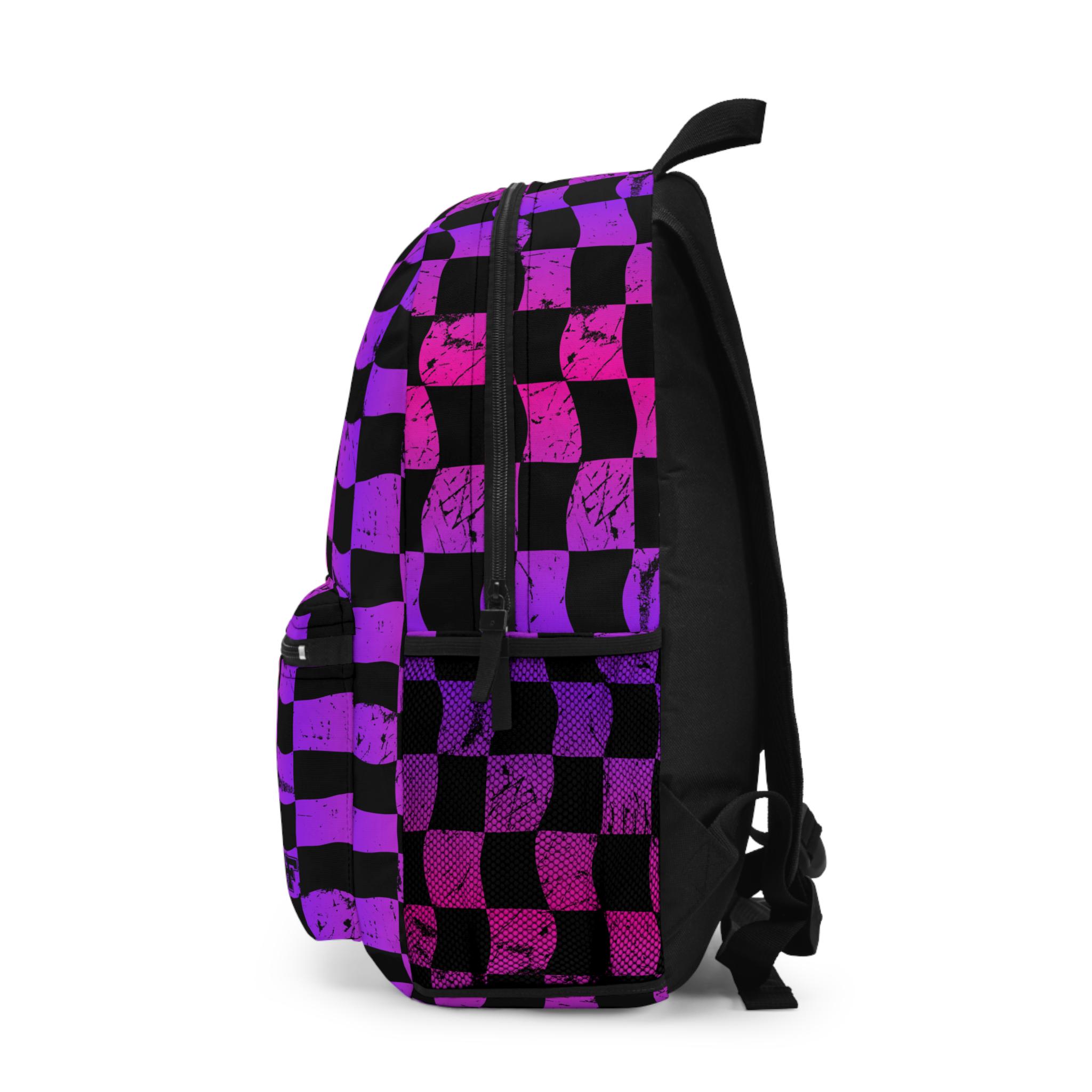 Rainbow Checkered Backpack, Punk Rock Travel Bag - Etsy
