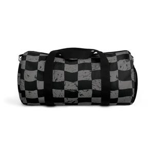 Grau Schwarz Kariert Duffle Bag - Sport Gym Travel Overnight Weekend Gepäckträger