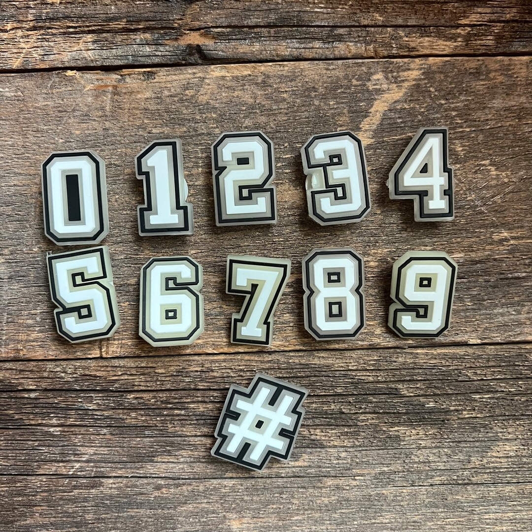Glow in the Dark Croc Charms Hashtag & Numbers Etsy