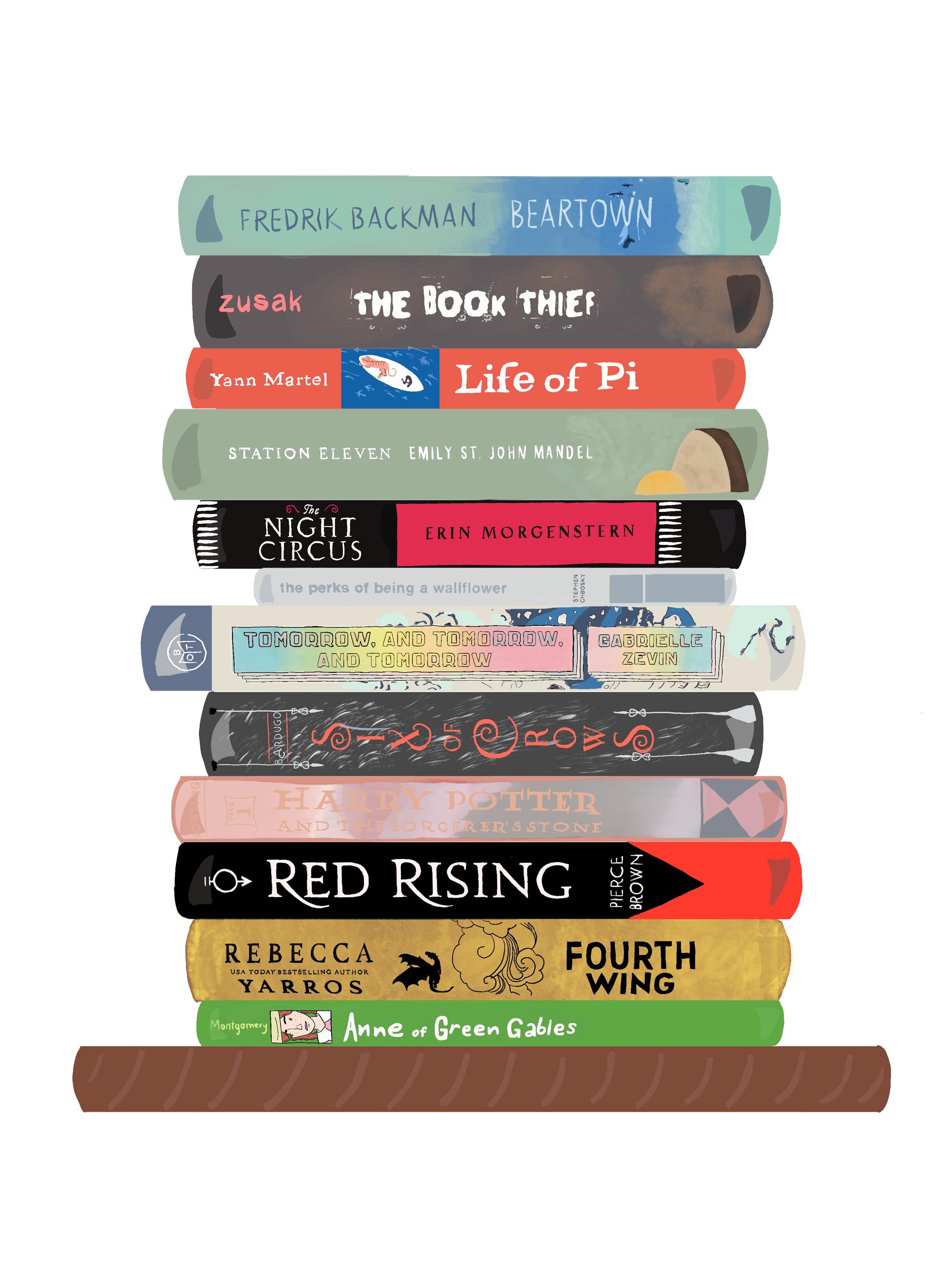 Custom Illustrated Book Stack - Etsy