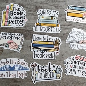 Book Lover Stickers | Sticker Pack | Laptop Stickers | Water bottle Stickers | Vinyl Stickers | Waterproof Stickers | Pack of 9 or 13