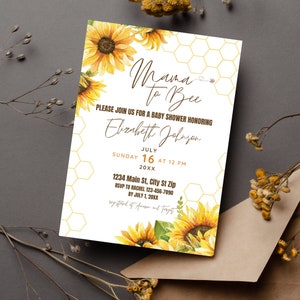 Bee-autiful Mama-to-Bee Baby Shower Invitation - Printable Digital Download