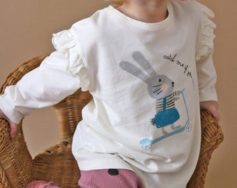 Bunny Organic Frill Girls Top