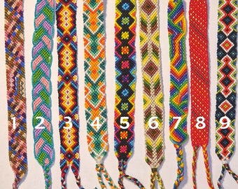 Pulsera de la amistad anudada, regalo único hecho a mano, accesorios, arcoíris, patrón de flecha, patrón de chevron, ajustable