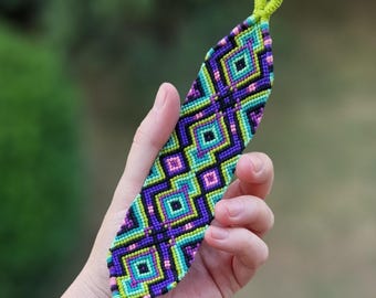 Pulsera de la amistad anudada, accesorios hechos a mano, regalo único para ella, estilo hippie bohemio, marcapáginas, arte mural, colores neón