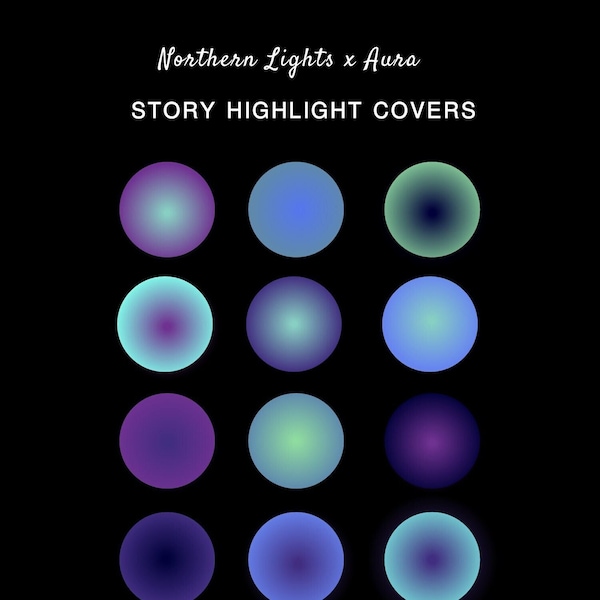 Northern Lights Aurora Borealis Sky Aura Highlight Covers | Colorful IG Story Icons