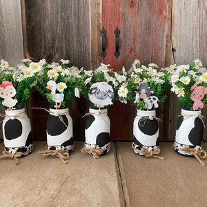 Sixdrop Cow Utensil Holder | Kitchen Crock Storage | Cow Print Stuff  Accessories Decoration | Cute Cow Gifts For Women | La Vaca Animal Cow  Decor 