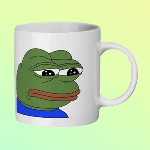 Sad Pepe meme Mug (Link to matching mug in description)