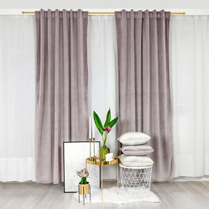 Schmutzig rosa Samtvorhang, luxuriöser rosa Vorhang für Schlafzimmer, Esszimmer, Wohnzimmer, Vorhangplatte