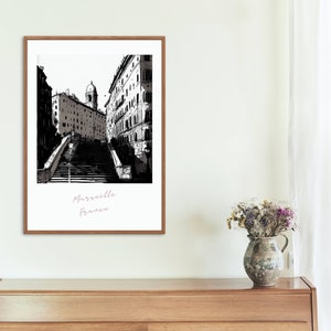 Marseille sketch poster, Digital download, European city, Marseille France, Travel poster, House warming gift, Printable, Marseille wall art