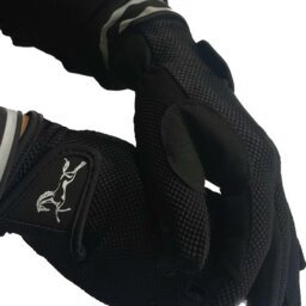 AK Horse Riding Gloves For Competition & Dressing With Crystal Diamante (Navy, XS