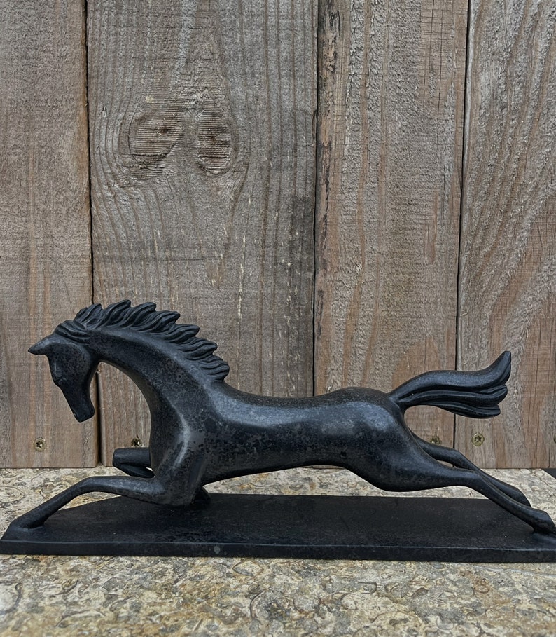 Black Granite Horse Statue Etsy