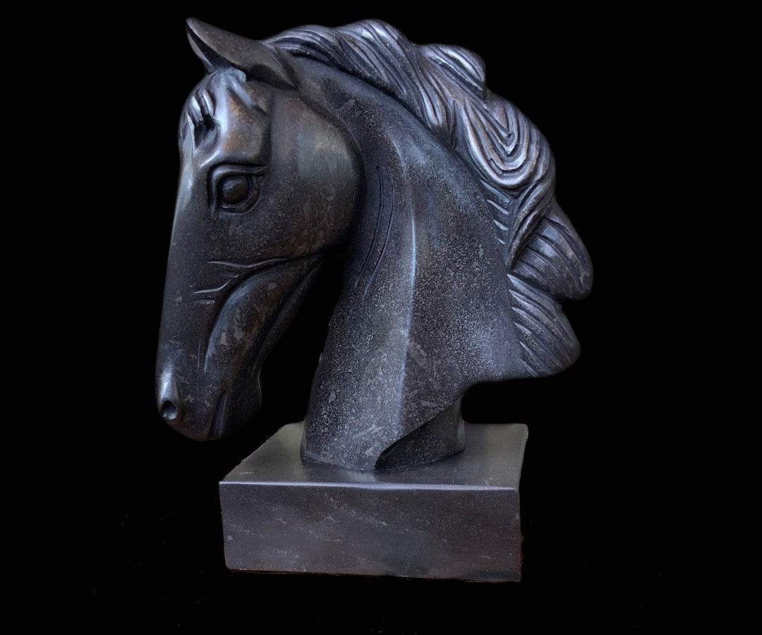 Granite Horsehead Sculpture Art Stone Etsy