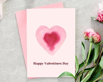 Valentines Day Printable Card, Pink greetings cards, Digital card, Instant download, Be my Valentine card