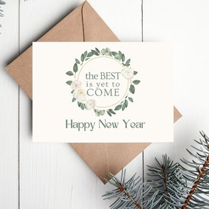 Happy New Year Printable Card, New Year Greetings Cards, Digital Card ...