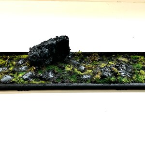 Wet Hike Mini diorama, mini display, display shelf, diorama, handmade, display, shelf for minis, minis, art, diorama for miniatures,