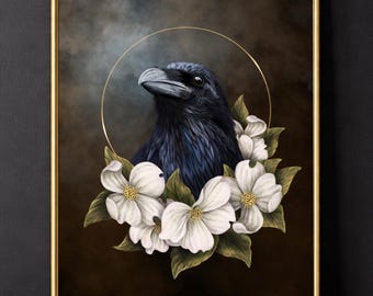Raven Dark Academia Botanical Moody Cottage Core