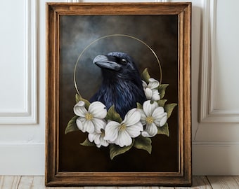 Raven Dark Academia Botanical Moody Cottage Core