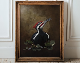 Pileated Woodpecker Dark Botanical Academia Moody Bird Hag