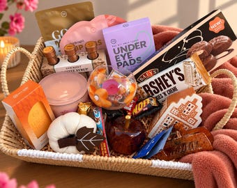 Herbst Geschenkbox mit handbemalter Überraschung | Boo Basket | Cozy Fall Gift Box | Handgemacht | Geschenk für Sie | inkl. Schmuckset
