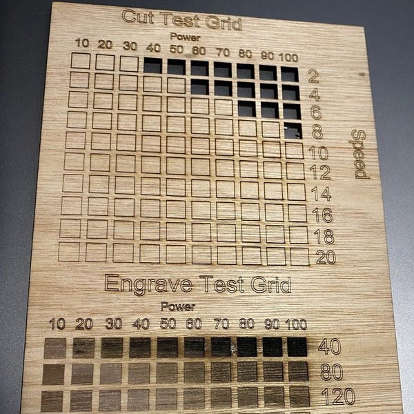 xTool D1&M1 serie - Test grid (Snijden en graveren) voor de xTool Creative Space - XCS bestand onmiddelijke download