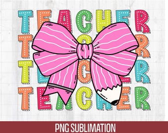 Flirty Teacher Png, Back to School Png,Teacher Appreciation Gift,Bright Doodle Dots,First Day of School Png,Retro Teacher png,Teacher Life