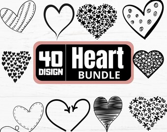 Heart Valentines svg bundle hand drawn | hearts svg png | valentines day svg | love svg | doodle heart svg |open heart svg |simple heart svg