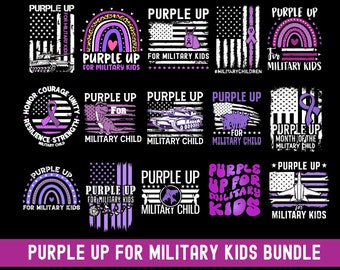 Military Child Svg Bundle, Purple Up for Military Kids Svg, Month of the Military Child Svg, Patriotic Svg, Military Child Shirt Design Svg